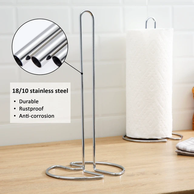 Alt view image 6 of 6 - Mainstays Stainless Steel Finish Countertop Paper Towel Holder Stand, Silver