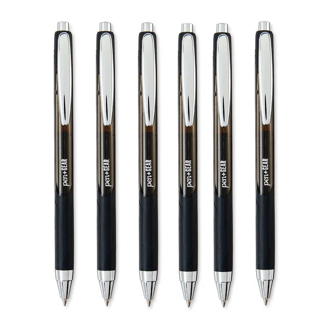 Alt view image 5 of 6 - Pen+Gear Retractable Gel Ink Pens, Medium Point 0.7mm, Black, 6 Count