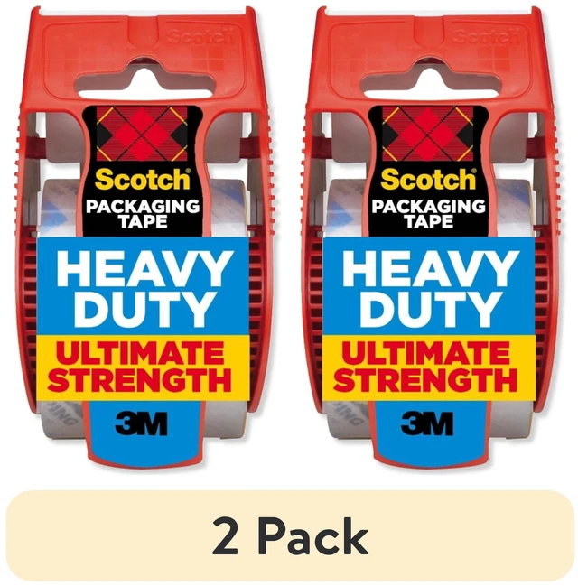 Main image of Scotch Heavy Duty Packaging Tape 2 Pack, Clear, 1.88 in x 25.6 Yd
