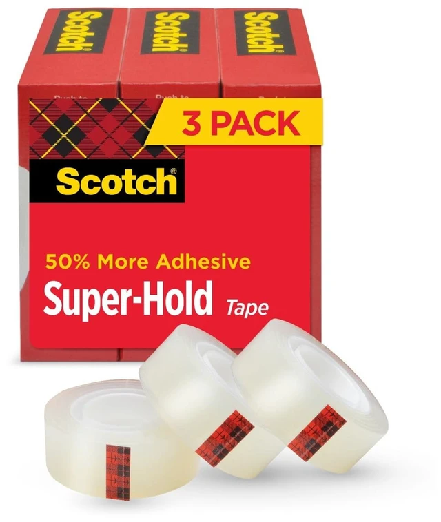 Main image of Scotch Super Hold Tape 3/4 in x 800 in Clear 3 Rolls