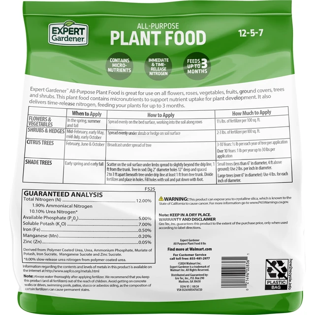 Alt view image 5 of 6 - Expert Gardener All-Purpose Plant Food Fertilizer, 12-5-7, 8lb