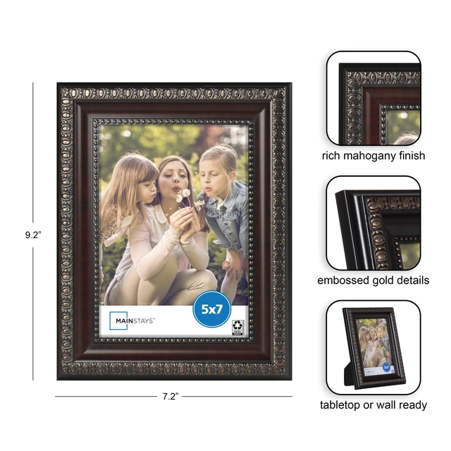 Alt view image 3 of 6 - Mainstays 5x7 Mahogany Tabletop Picture Frame