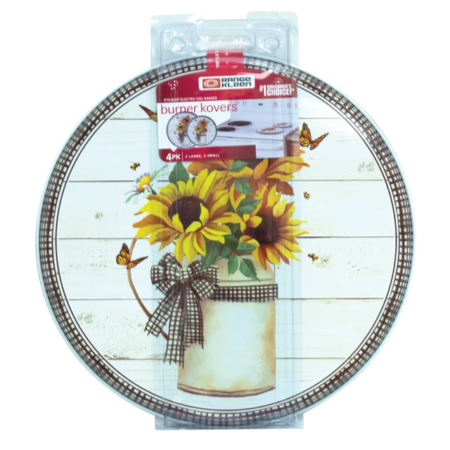 Alt view image 4 of 7 - Range Kleen 5136 Garden Harvest Round Steel Burner Covers, Set of 4