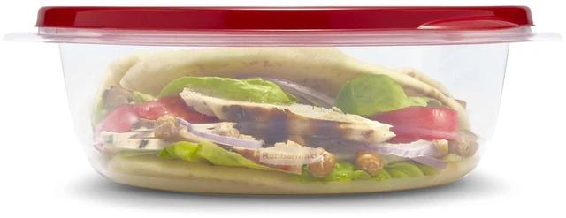 Alt view image 2 of 5 - Rubbermaid TakeAlongs 5-Cup Medium Plastic Food Storage Bowls, Set of 3, Red