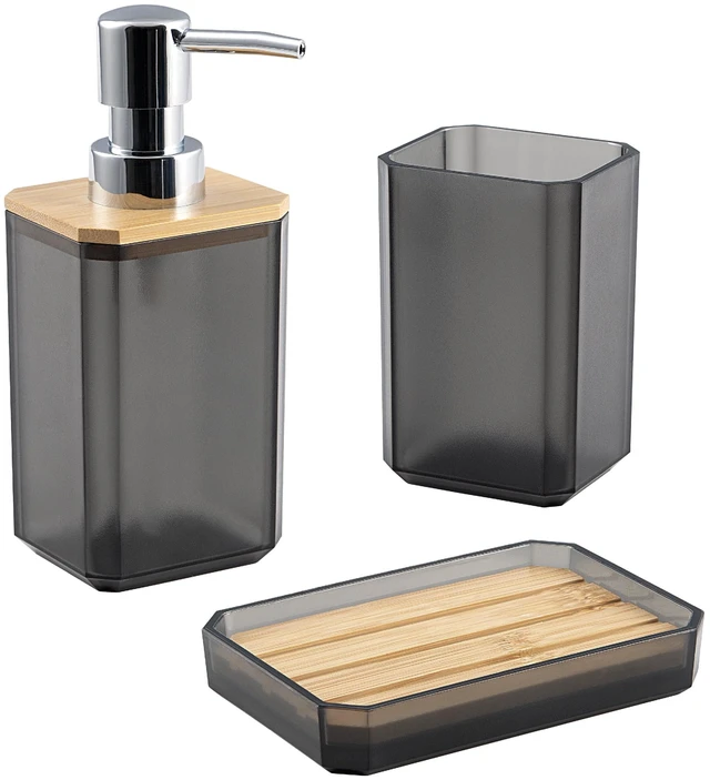 Alt view image 3 of 6 - Mainstays 3-Piece Bath Accessory Set Black