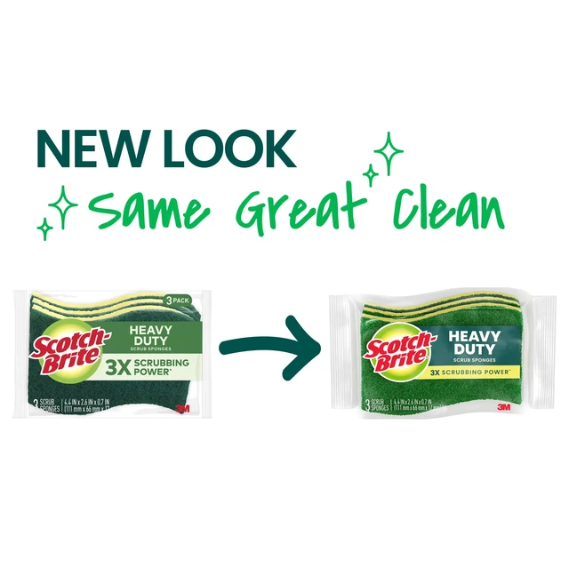 Alt view image 4 of 5 - Scotch-Brite Heavy Duty Cleaning Scrub Sponge, 3 Pack