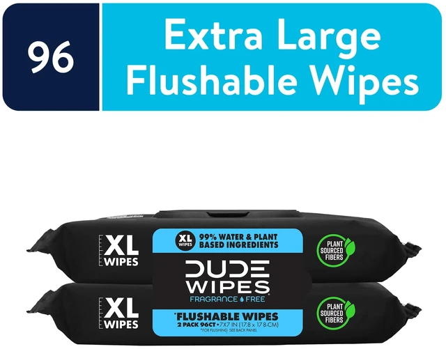 Main image of DUDE Wipes Flushable Wipes, XL Wet Wipes, Unscented, 48 Count, 2 Pack