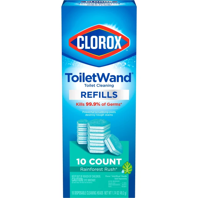 Alt view image 3 of 5 - Clorox ToiletWand Disinfecting Brush Refills, Disposable Toilet Bowl Cleaner, Rainforest Rush, 10 Count
