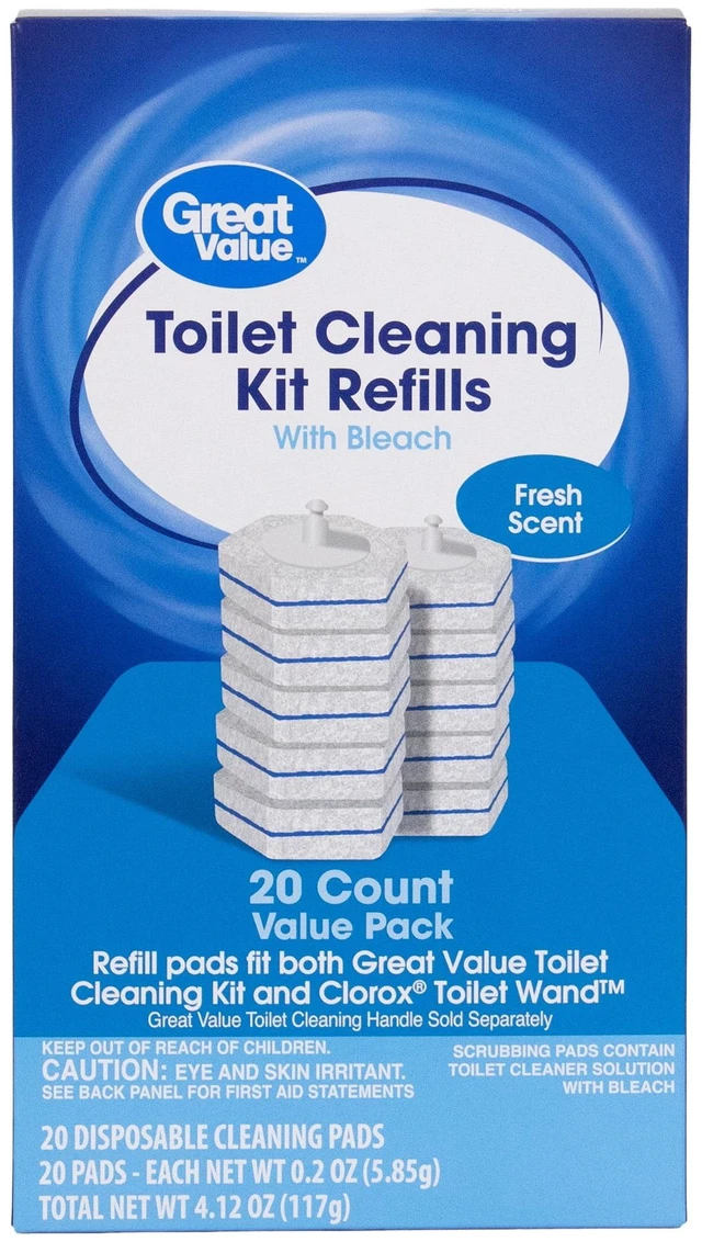 Main image of Great Value Toilet Cleaning Kit Refills with Bleach, Fresh Scent, 20 Count