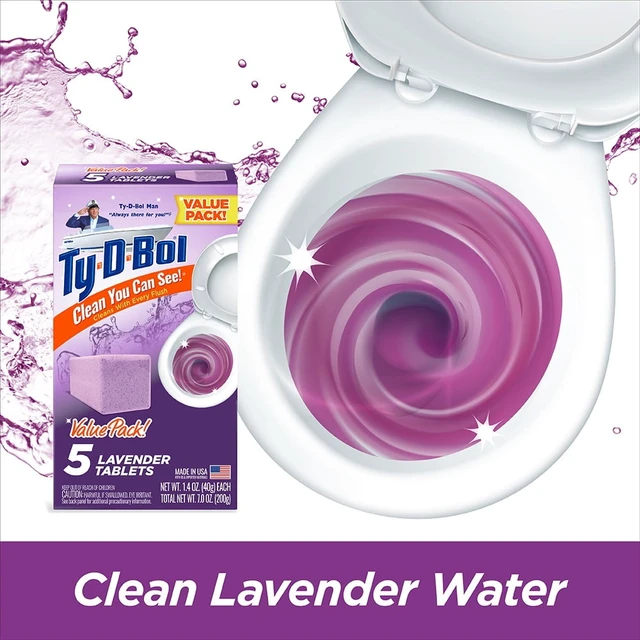Alt view image 5 of 6 - TyDBol Toilet Bowl Cleaner Tablets, Unscented, 5 Lavender Tablets