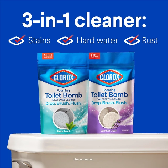 Alt view image 5 of 5 - Clorox Foaming Toilet Bomb Bleach Free Toilet Bowl Cleaner, Fresh Scent, 5 Count