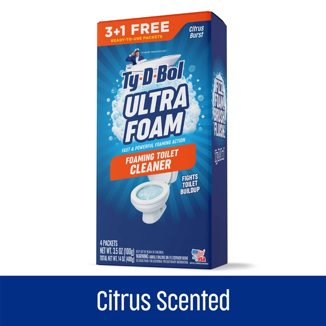 Alt view image 4 of 4 - Ty-D-Bol Ultra Foam Foaming Toilet Bowl Cleaner, Citrus Burst Scent, 4 Packets