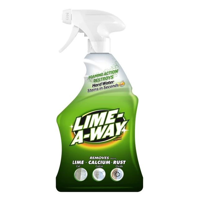 Main image of Lime-A-Way Hard Water Stain Remover Spray, Bathroom Cleaner, Removes Lime, Calcium & Rust in Seconds, 32 fl oz