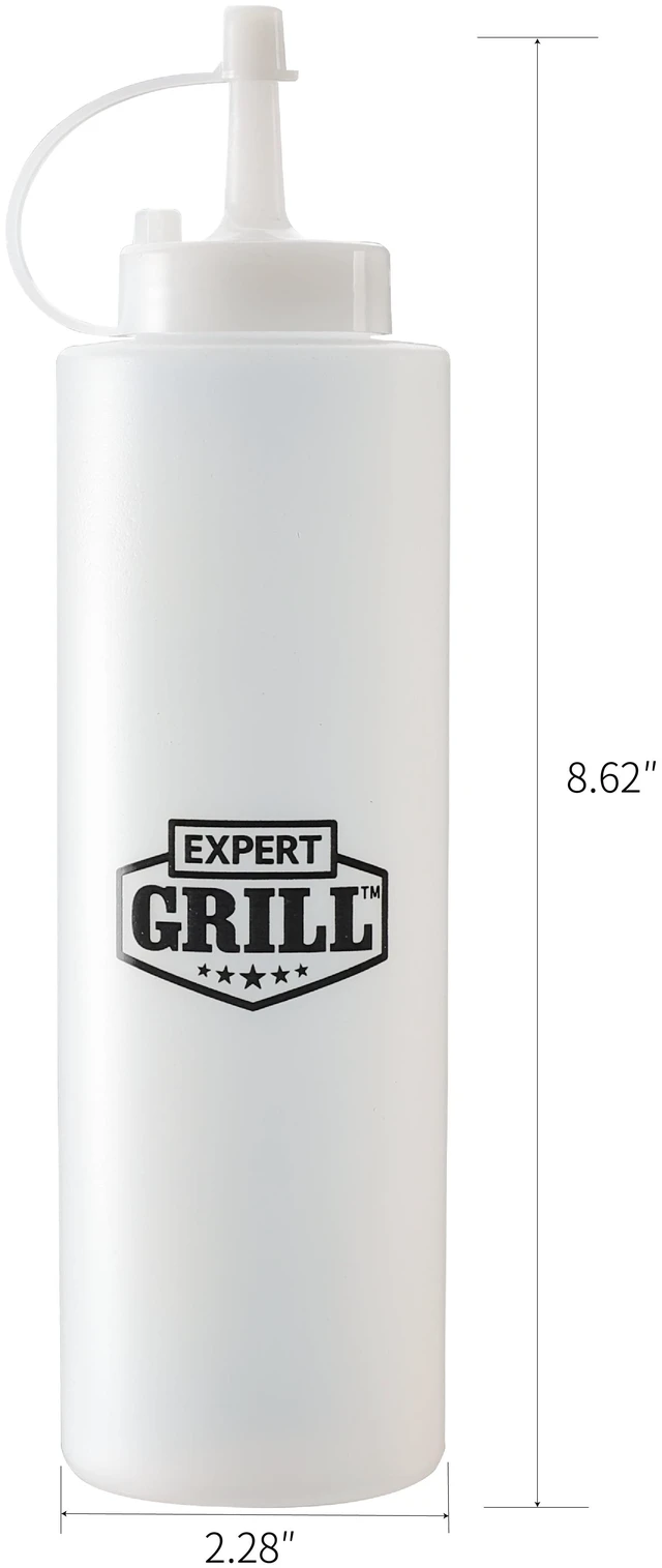 Alt view image 3 of 6 - Expert Grill 6 Pack Plastic 14-Ounce Oil and Vinegar Dispensing Squeeze Bottle, 8.8x2.3x2.3in