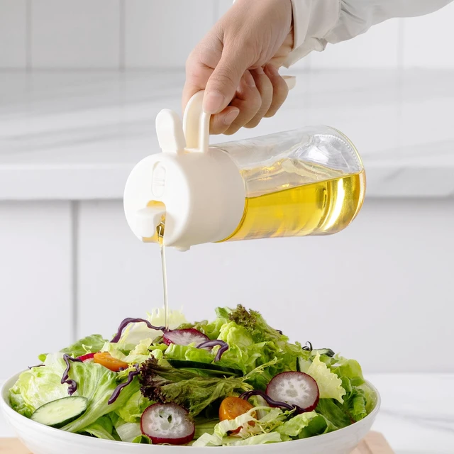 Alt view image 2 of 5 - Cook with Color 2-in-1 Glass Olive Oil Dispenser and Spray Bottle, Cream