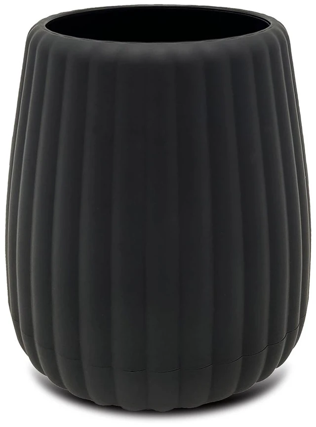 Main image of Mainstays Ribbed Rubberized Plastic Toothbrush Holder, Black