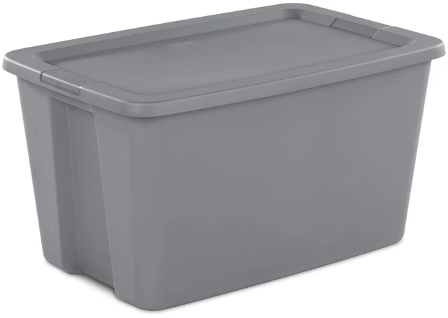 Main image of Sterilite 30 Gal Extra-Large Plastic Storage Bin with Snap-On Lid, Gray