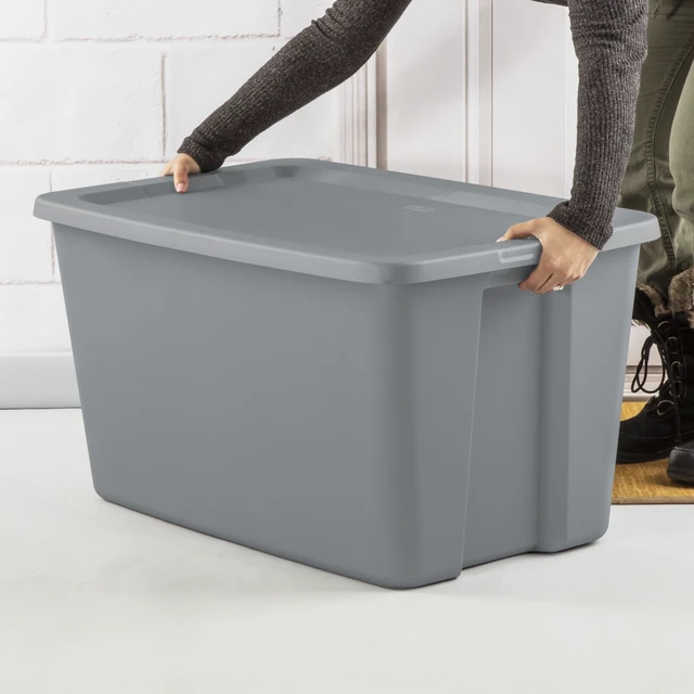 Alt view image 2 of 5 - Sterilite 30 Gal Extra-Large Plastic Storage Bin with Snap-On Lid, Gray