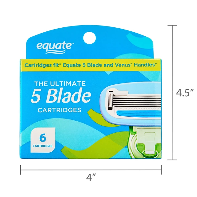 Alt view image 5 of 7 - Equate Women's 5-Blade Cartridge Refills for Equate 5-Blade and Gillette Venus Handles, 6 Count