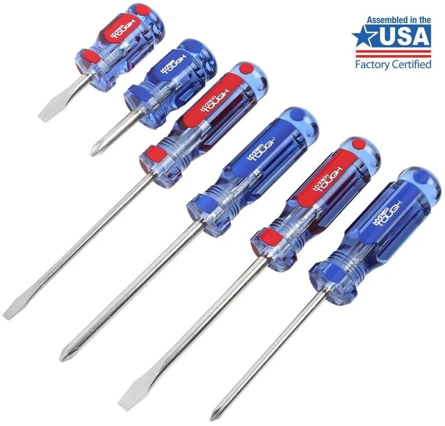 Main image of Hyper Tough 935G6C 6-Piece Phillips and Slotted Screwdriver Set with Acetate Handle