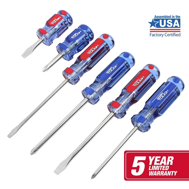 Alt view image 5 of 6 - Hyper Tough 935G6C 6-Piece Phillips and Slotted Screwdriver Set with Acetate Handle