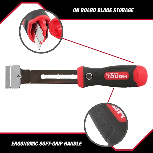 Alt view image 5 of 6 - Hyper Tough Extendable Razor Blade Scraper, 9 inch, with Replaceable Blades