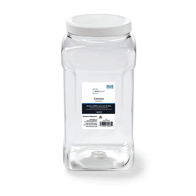 Alt view image 3 of 6 - Mainstays 2-Pack 4-Quart Clear Plastic Canister with White Twist-Top Lid, 5.83" x 5.16" x 10.20"