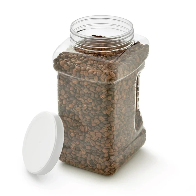Alt view image 6 of 6 - Mainstays 2-Pack 4-Quart Clear Plastic Canister with White Twist-Top Lid, 5.83" x 5.16" x 10.20"