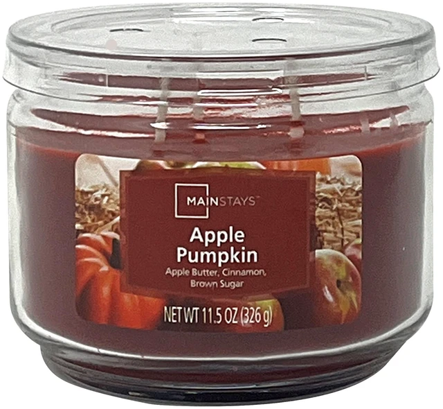Main image of Mainstays 3-Wick 11.5oz Glass Jar Candle, Apple Pumpkin