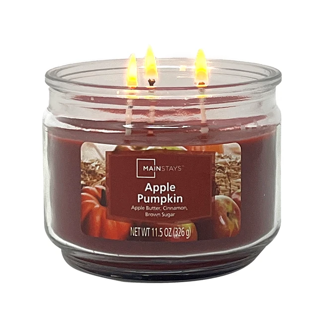 Alt view image 4 of 6 - Mainstays 3-Wick 11.5oz Glass Jar Candle, Apple Pumpkin