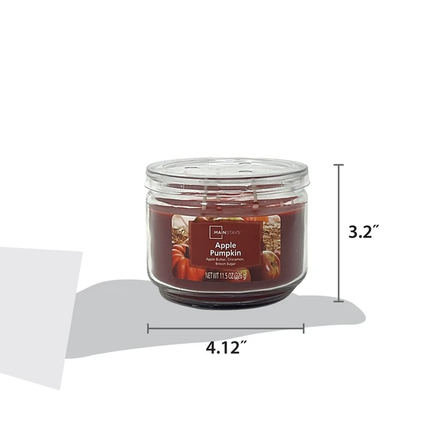 Alt view image 5 of 6 - Mainstays 3-Wick 11.5oz Glass Jar Candle, Apple Pumpkin