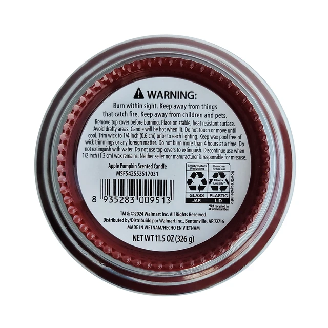 Alt view image 2 of 6 - Mainstays 3-Wick 11.5oz Glass Jar Candle, Apple Pumpkin