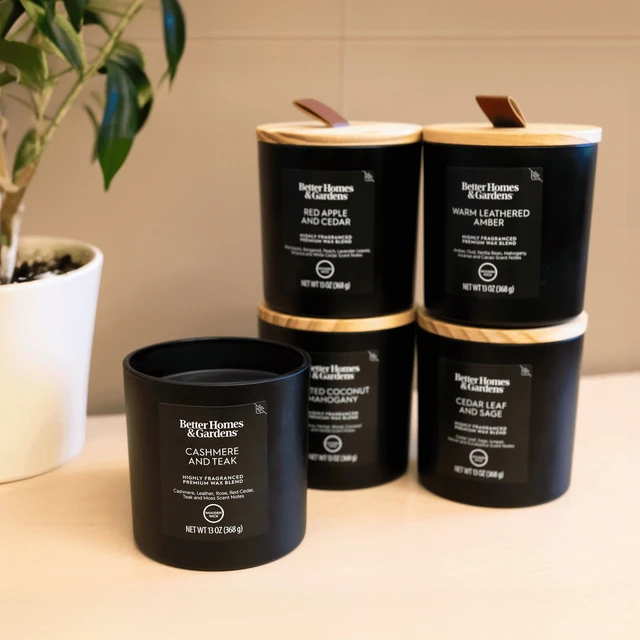 Alt view image 5 of 6 - 13oz Better Homes & Gardens Cashmere and Teak Scented Wooden Wick Jar Candle