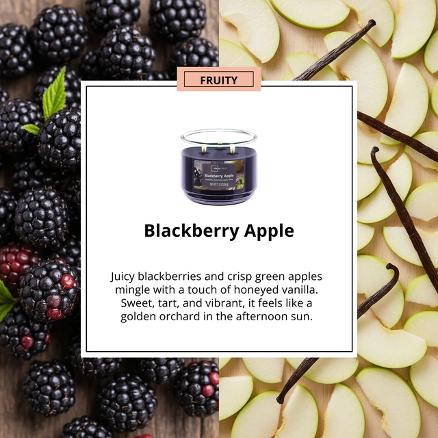 Alt view image 2 of 6 - Mainstays 3-Wick Scented Blackberry Apple Glass Jar Candle, 11.5Oz