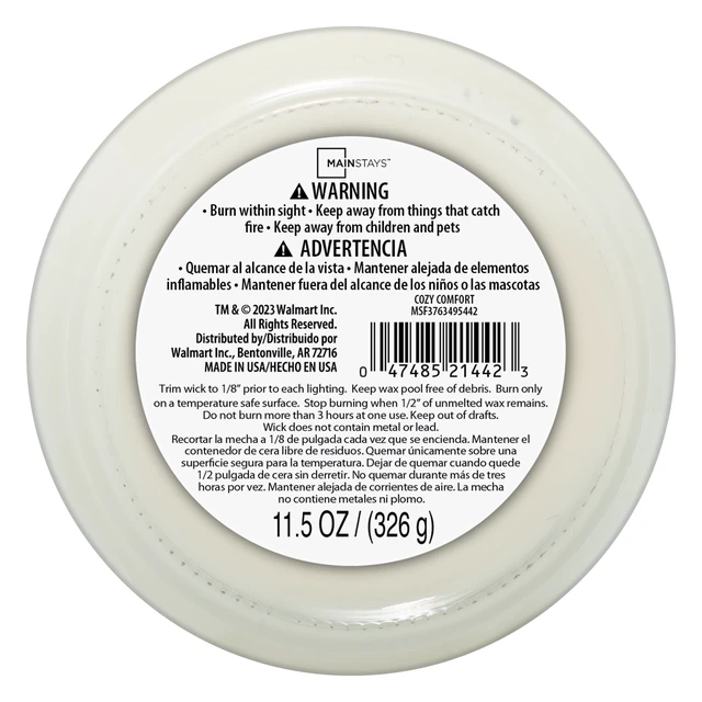 Alt view image 2 of 5 - Mainstays Cozy Comfort 3-Wick Scented Candle, 11.5oz