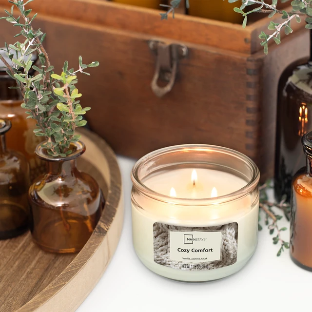 Alt view image 3 of 5 - Mainstays Cozy Comfort 3-Wick Scented Candle, 11.5oz