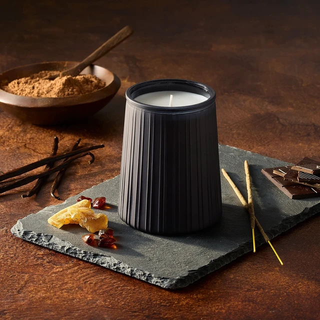 Alt view image 3 of 6 - Better Homes & Gardens Ribbed Jar Candle 16.1oz Warm Leathered Amber Scented