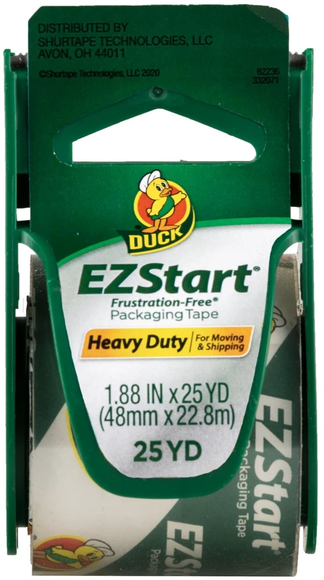 Main image of Duck Brand EZ Start Packing Tape with Dispenser, 1.88in x 25yd, Clear, 1 Roll