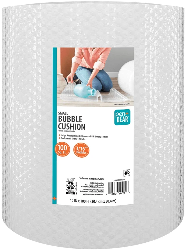 Main image of Pen+Gear Bubble Wrap Roll, 12in x 100ft, 3/16in Small Bubbles