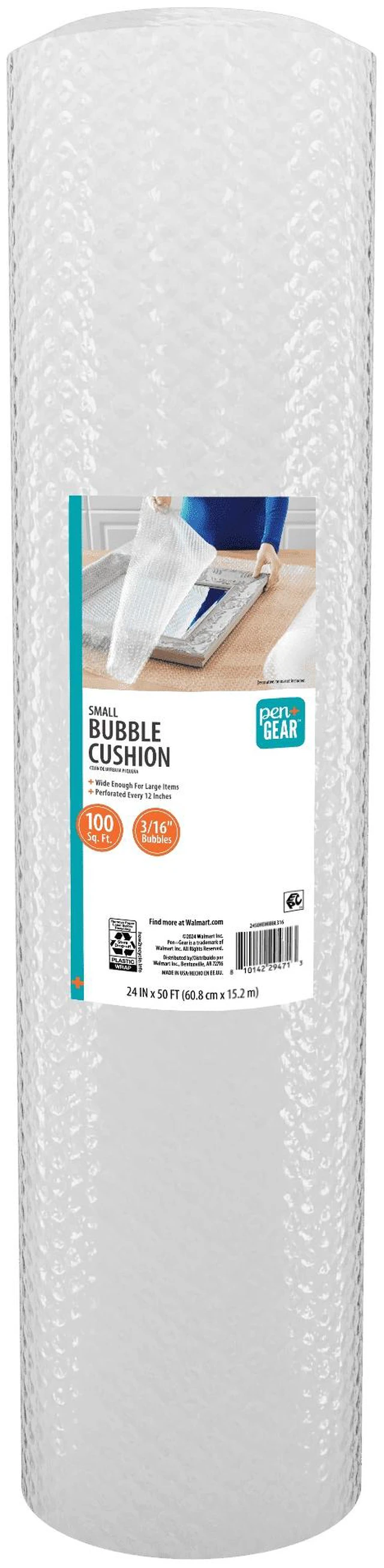 Main image of Pen+Gear Bubble Wrap Roll, 24in x 50ft, 3/16in Bubbles