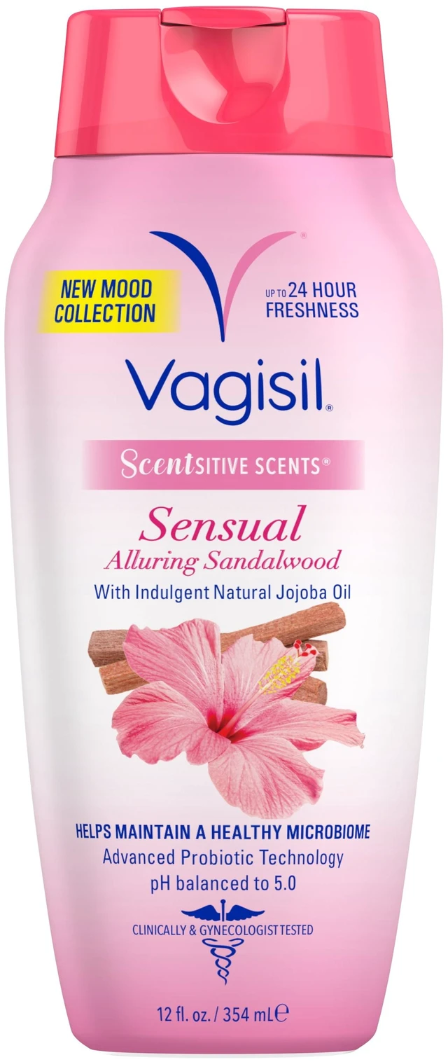 Main image of Vagisil Feminine Wash, 12 fl oz, Alluring Sandalwood, pH Balanced, Gynecologist Tested, Scentsitive Scents