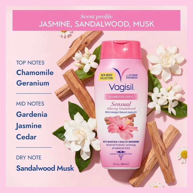 Alt view image 4 of 5 - Vagisil Feminine Wash, 12 fl oz, Alluring Sandalwood, pH Balanced, Gynecologist Tested, Scentsitive Scents