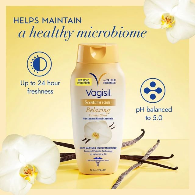 Alt view image 2 of 5 - Vagisil Feminine Wash Scentsitive Scents, pH Balanced, Gynecologist Tested, Vanilla Blush, 12 fl oz