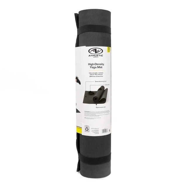 Alt view image 4 of 7 - High Density TPE Exercise Mat with Carry Strap, Black