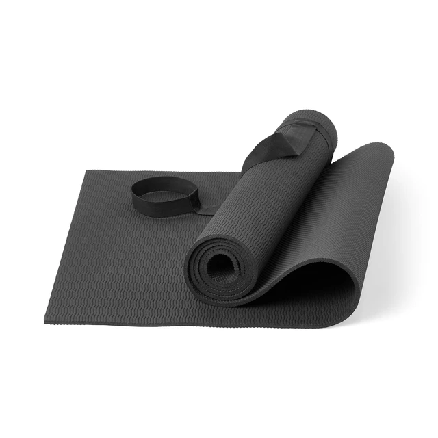 Alt view image 5 of 7 - High Density TPE Exercise Mat with Carry Strap, Black