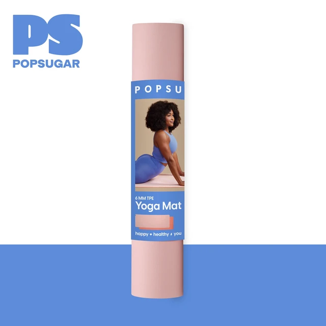 Alt view image 4 of 7 - Popsugar 6mm TPE 2-Color Solid Yoga Mat Rose Pink/Coral 24 x 68 inch