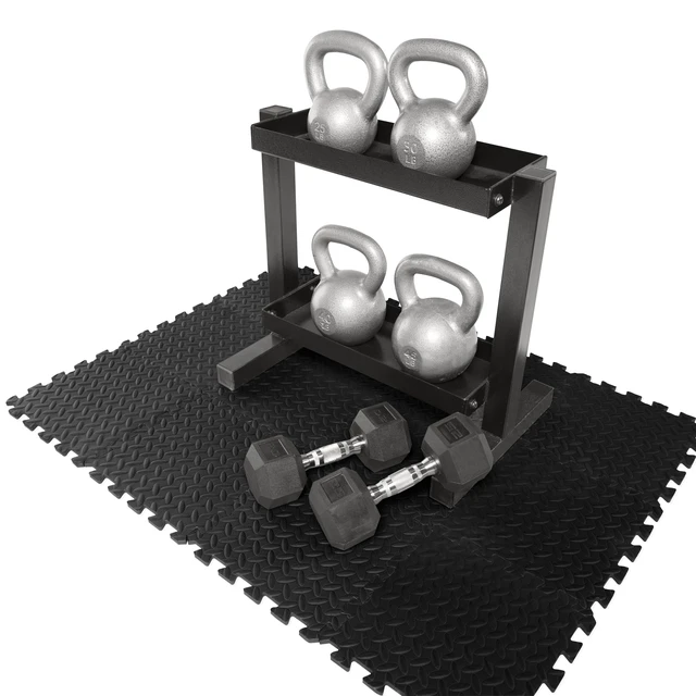 Alt view image 3 of 4 - CAP Barbell Equipment Mat 12-Piece, 48" x 36" x 1/2", Black