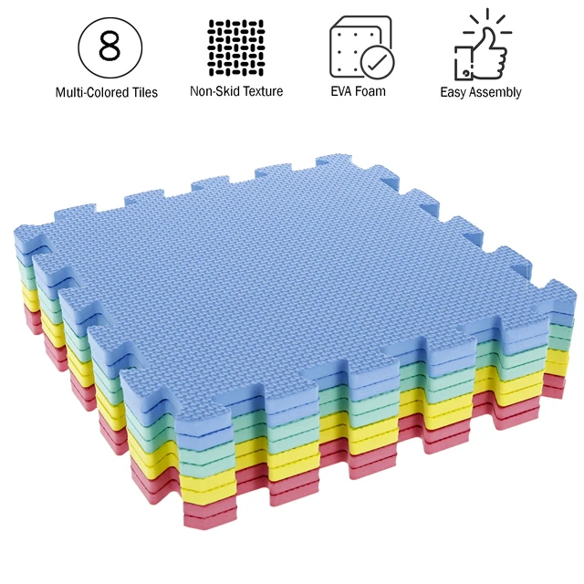 Alt view image 4 of 6 - RAD Sportz 12.4"x12.4" Interlocking Floor Mats, 8-Piece, Multicolor