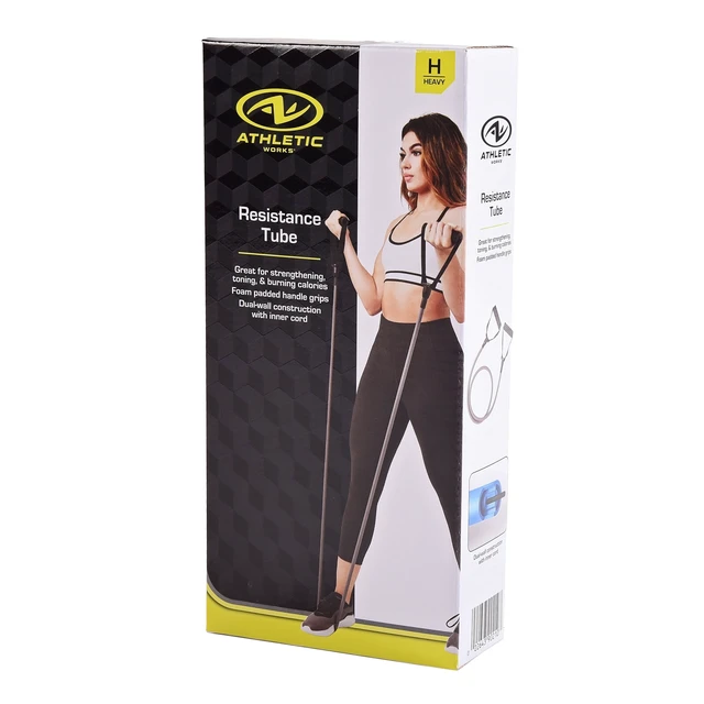 Alt view image 2 of 5 - Athletic Works Heavy Resistance Resistance Tube Exercise Band, Gray