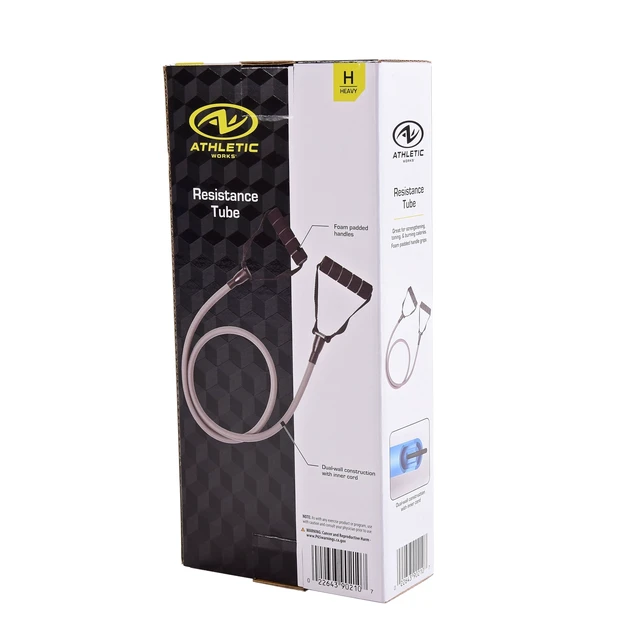 Alt view image 5 of 5 - Athletic Works Heavy Resistance Resistance Tube Exercise Band, Gray